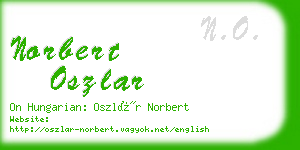 norbert oszlar business card